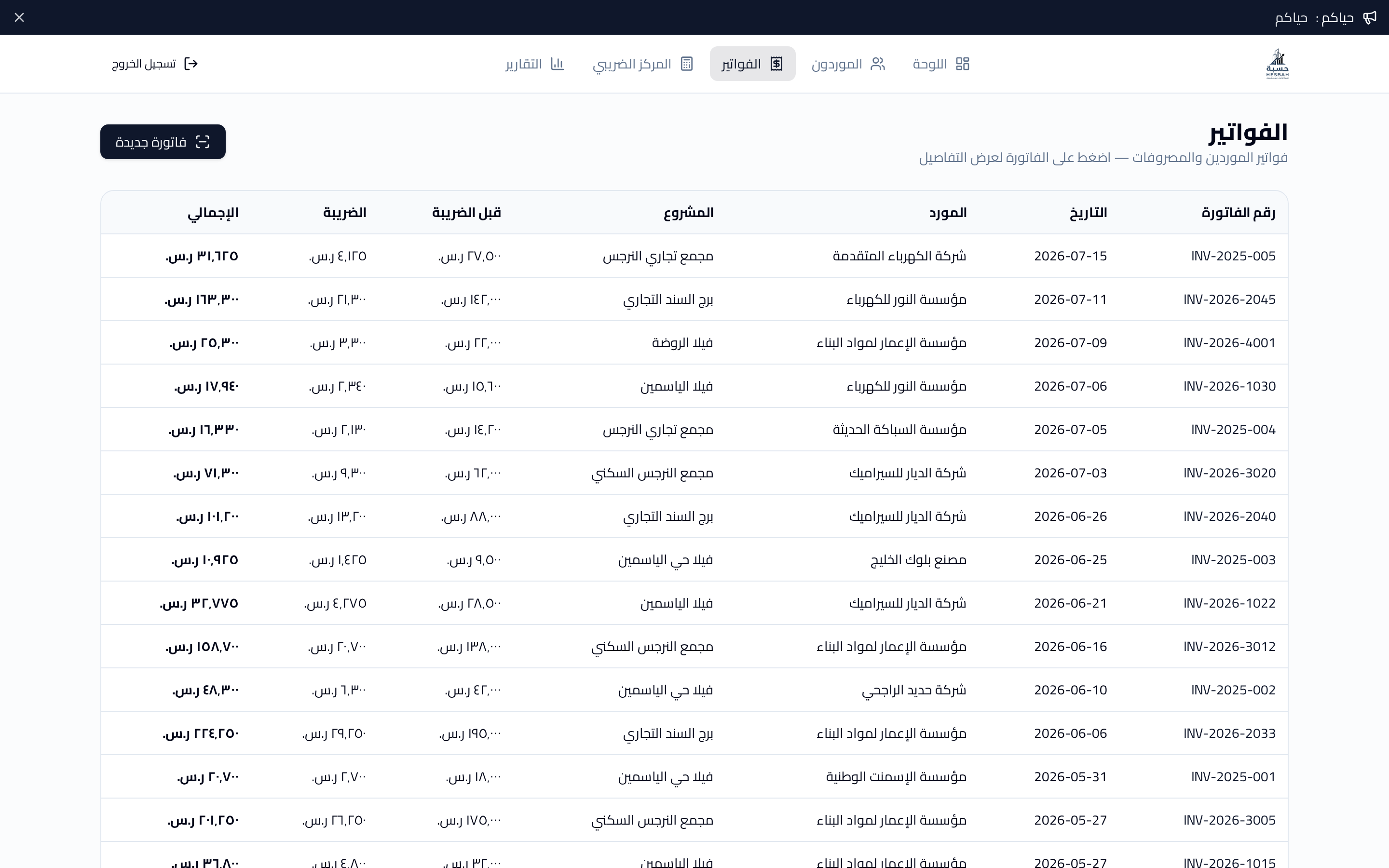 مسح الفواتير
